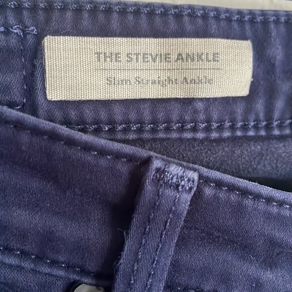 AG Adriano Goldschmied Stevie Ankle Blue Pants Slim Straight 24R Y2K - Picture 3 of 7